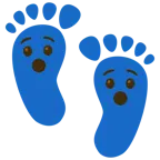 impronta di piedi + faccina sorpresa