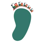 impronta di piedi + locomotiva