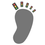 impronta di piedi + semaforo verticale