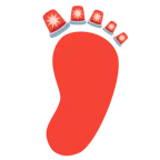 impronta di piedi + lampeggiante
