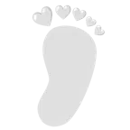 impronta di piedi + cuore bianco