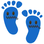 impronta di piedi + faccina con bocca con cerniera