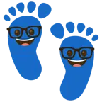 impronta di piedi + faccina nerd