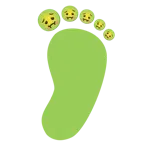 impronta di piedi + faccina nauseata