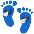 impronta di piedi + faccina che starnutisce
