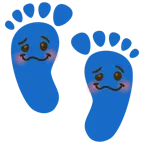 impronta di piedi + faccina stordita
