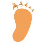 impronta di piedi + scorpione