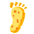 impronta di piedi + fetta di formaggio