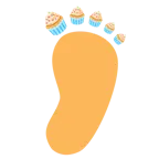 impronta di piedi + cupcake