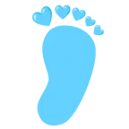 impronta di piedi + cuore azzurro