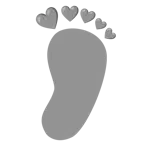 impronta di piedi + cuore grigio