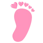 impronta di piedi + cuore rosa