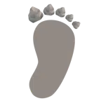 impronta di piedi + roccia
