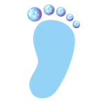 impronta di piedi + palla da discoteca