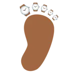 impronta di piedi + orologio