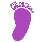 impronta di piedi + Yin e Yang