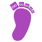 impronta di piedi + simbolo dell’infinito