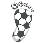 impronta di piedi + pallone da calcio