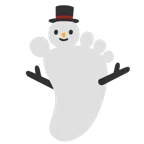 impronta di piedi + pupazzo di neve senza neve