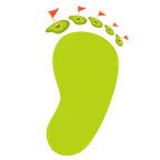 impronta di piedi + bandiera in buca