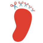 impronta di piedi + forbici