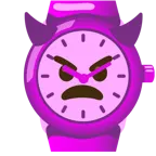 faccina arrabbiata con corna + orologio