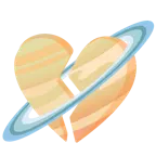 cuore infranto + pianeta con satellite