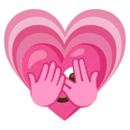 cuore che cresce + faccina che sbircia tra le dita