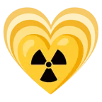 cuore che cresce + simbolo della radioattività