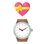 cuore con fiocco + orologio