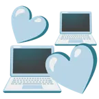 cuori che girano + computer portatile