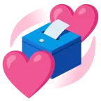 cuori che girano + urna elettorale con scheda