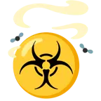cacca + simbolo del rischio biologico