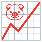 상승하는 그래프 + 돼지 얼굴