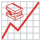 Aufwärtstrend + Bücherstapel