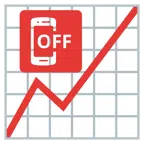 Aufwärtstrend + Mobiltelefon aus