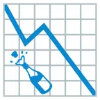 grafico con andamento negativo + bottiglia stappata