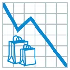 grafico con andamento negativo + borse della spesa