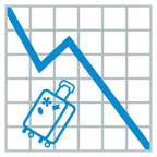 grafico con andamento negativo + valigia