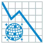 grafico con andamento negativo + palla da discoteca