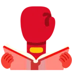 Bücherstapel + Boxhandschuh