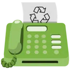 Faxgerät + Recycling-Symbol