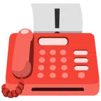 Faxgerät + rotes Ausrufezeichen
