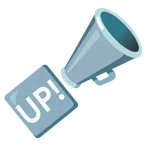megaphone + UP! button
