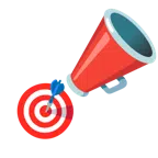 megaphone + bullseye