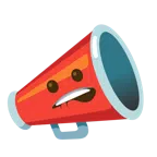 megaphone + biting lip