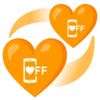 mobile phone off + revolving hearts