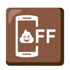 mobile phone off + pile of poo