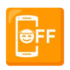 mobile phone off + smiling face with halo