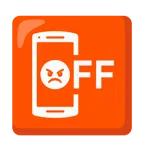 mobile phone off + enraged face